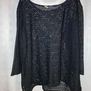 Black Mesh Beach Cover Up